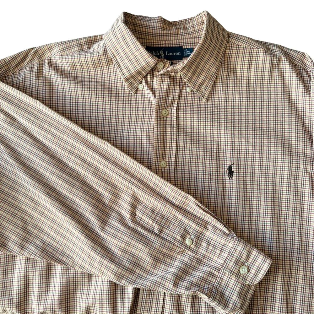 Ralph Lauren Men's XL Blake Fit Multicolor Check Button Down Long Sleeve Shirt